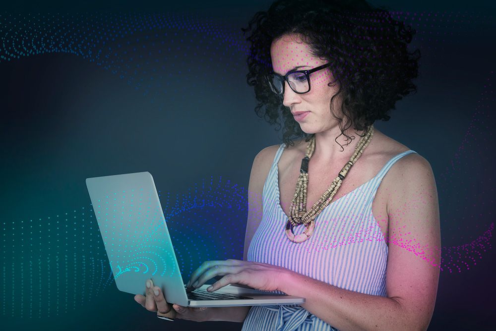 woman with laptop